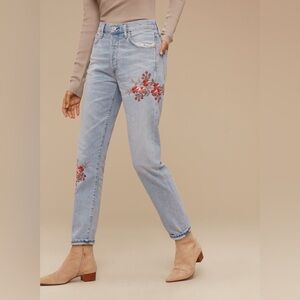 Citizens of Humanity Liya High Rise Classic Fit Crop with Embroidery Size 26